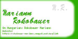 mariann rokobauer business card